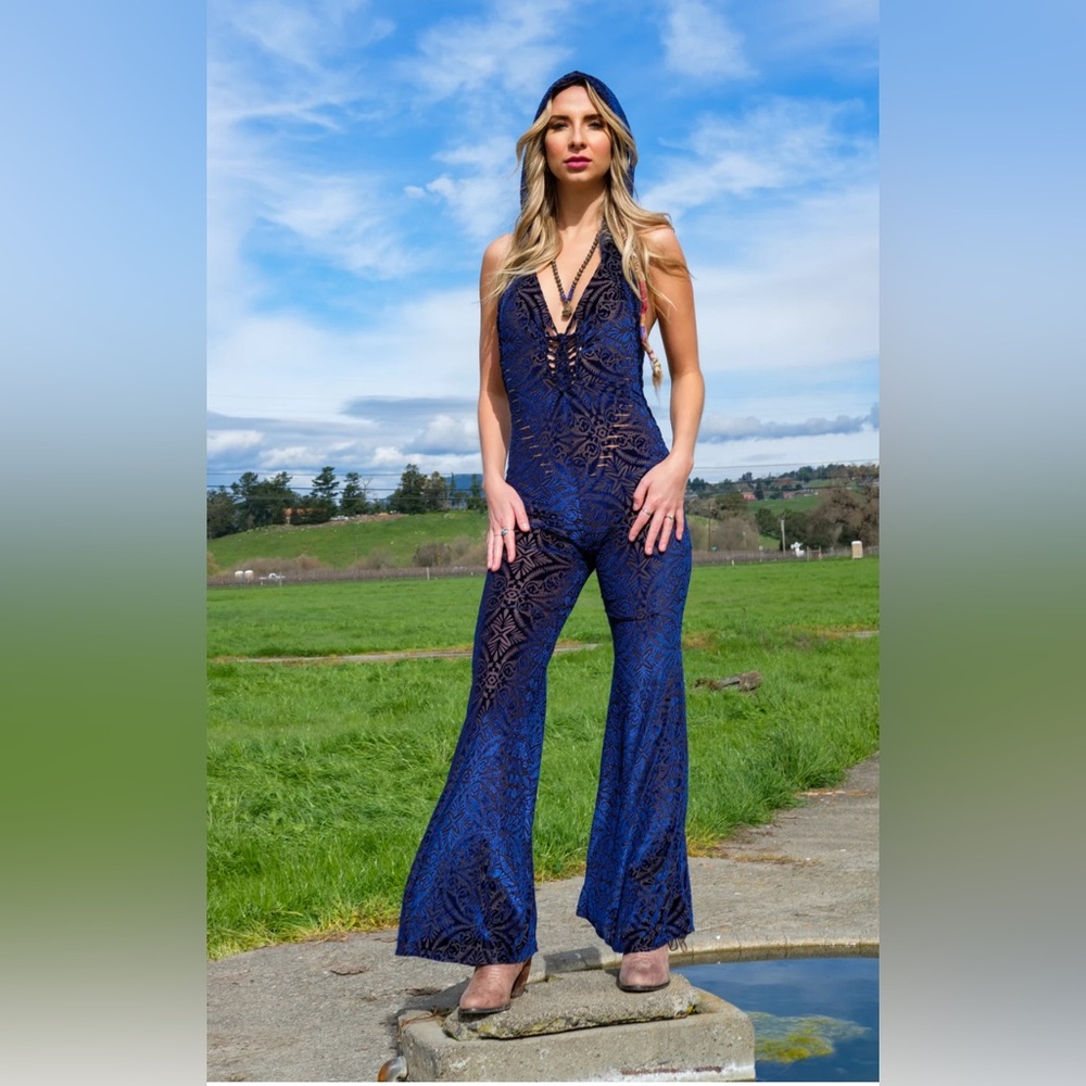 Warrior Within Designs Snip Tease Ocean Burnout Velvet Mystique Onesie - Limited